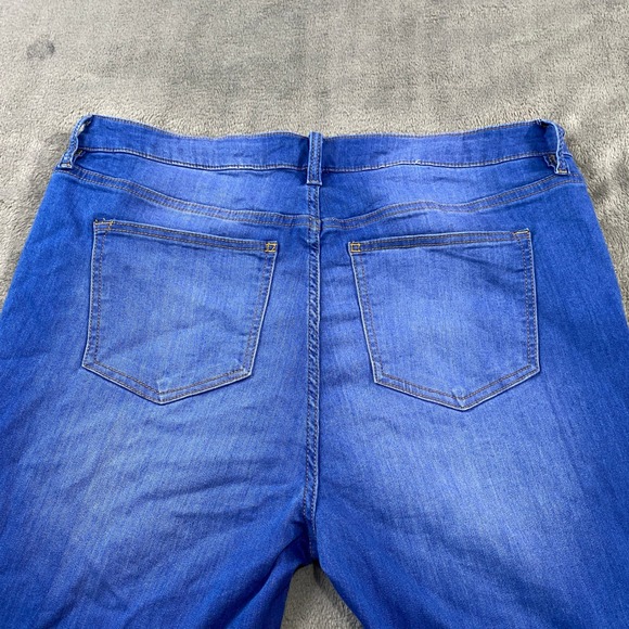 Fashion Nova Jeans Womens 16 W36 Bell Bottom Blue Denim Stretch Flare Bottoms - Picture 12 of 15